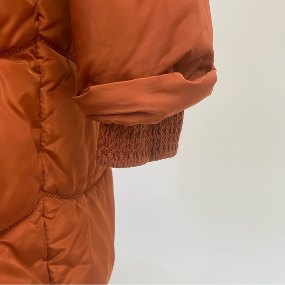 Olanmear Terracotta Color Puffer Jacket With Detachable Hood Fur Size 2XL - Picture 13 of 14